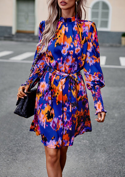 Women Printed Long-sleeved Dress