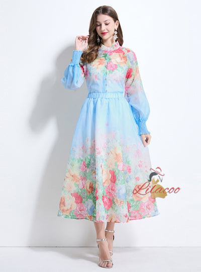 Palace Printed Breasted Slim Dress