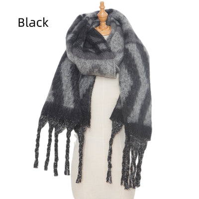 Thickened Coarse Tassel Jacquard Scarf