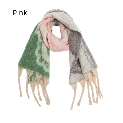 Thick Fringed Jacquard Scarf