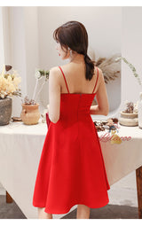 Slim-fit Suspender Long Dress