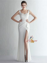 Mermaid Split Straps Prom Dress