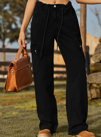 Trousers Adjustable Drawstring Pants Jeans