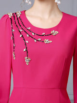 Fuchsia Beading Crystal Mother Of The Bride Dress