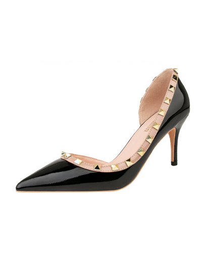 Thin Heel Shallow Mouth Riveted Shoes