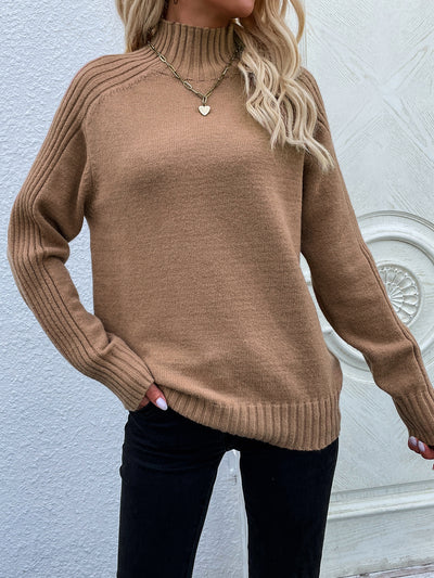 Solid Color Turtleneck Pullover Loose Sweater