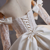White Mermaid Long Sleeve Lace Wedding Dress
