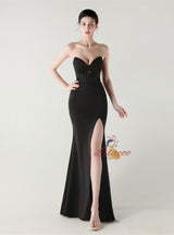 Mermaid Strapless Beading Split Prom Dress