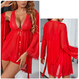 Sling Mesh Lace Pajamas Set