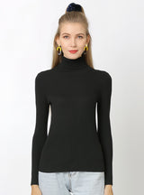 Solid Color High Neck Sweater