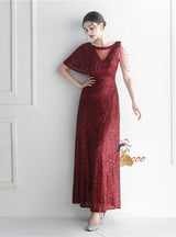 Scoop Neck Sequins Beading Prom Dress