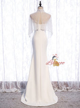 Light Blue Mermaid Prom Dress With Shawl