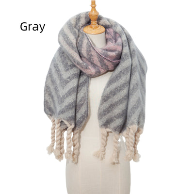 Thick Knotted Thick Braid Scarf