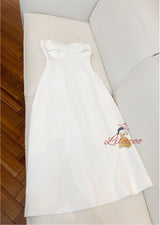 White Sling Slim-fit Long Dress