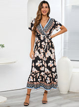 Retro Printed Bohemian Beach Dress