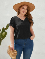 Loose Casual V-neck Short Sleeve T-shirt