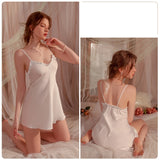 Satin Pajamas Suspender Nightdress Suit
