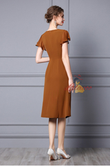 Simple Red Pleats Short Mother Of The Bride Dress
