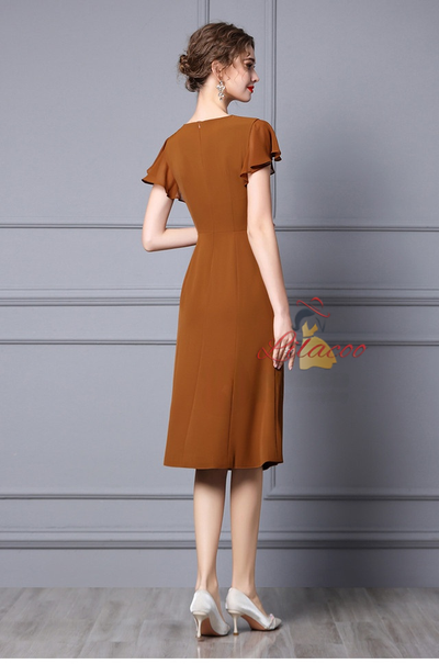 Simple Red Pleats Short Mother Of The Bride Dress