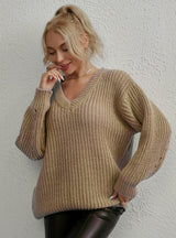 Sexy Loose Fashion Casual V-neck Sweater