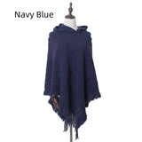Knitted Hooded Cloak Shawl Pullover Cloak