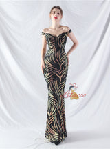 Mermaid Off the Shoulder Sequins Prom Dress