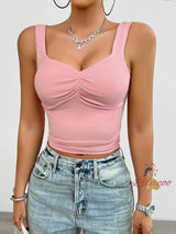 Solid Color Slim Twisted Sling Top