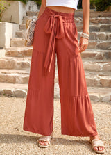 Loose Casual Wide-leg Solid Color Trousers
