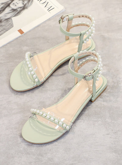 Pearl Flat Bottom Gladiator Sandals