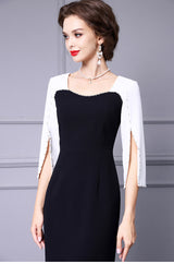 Black Split Beading Mother Of The Bride Dress