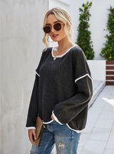 Round Neck Fringed Sweater