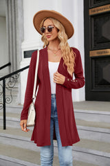 Solid Color Button Loose Long Sleeve Coat
