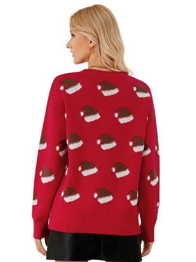 Round Neck Cartoon Christmas Sweater