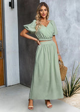 Solid Color Top long Skirt Suit