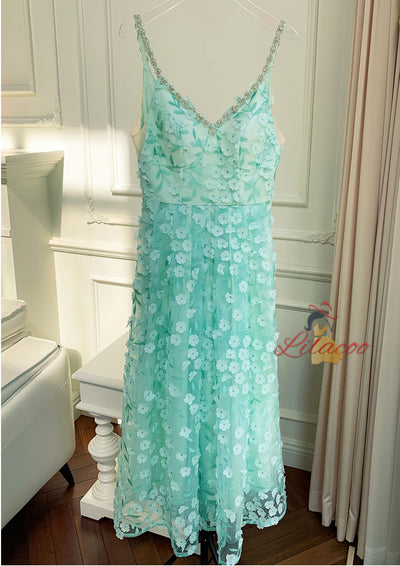 Mesh Embroidered Banquet Dress