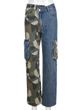 Women Contrasting Pocket Jeans