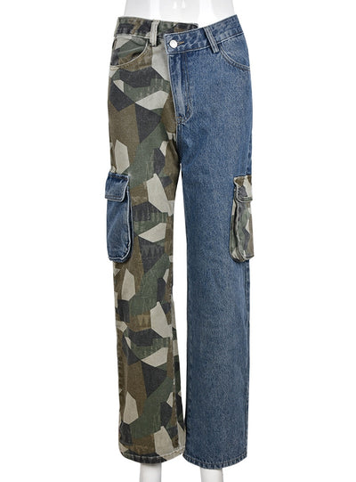 Women Contrasting Pocket Jeans