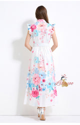 Retro Silm Waist Lapels Party Dress