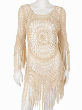 Long Sleeve Bikini Knit Beach Cover Up