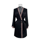 Ice Silk Long Sleeve Silk Lace Bathrobe