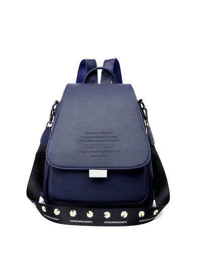 Folding Soft Leather Backpack