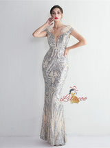 Mermaid Sequins Off the Shoulder Feather Prom Dress