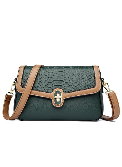 Crocodile-patterned Shoulder Bag