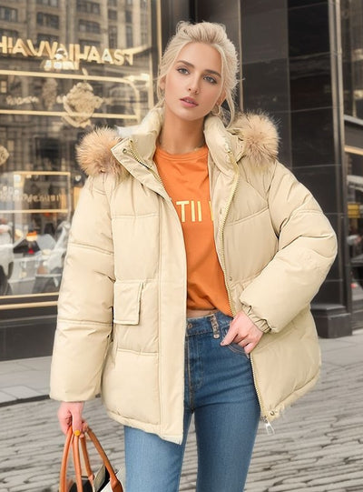 Loose Padded Hooded Cotton-padded Jacket Coat