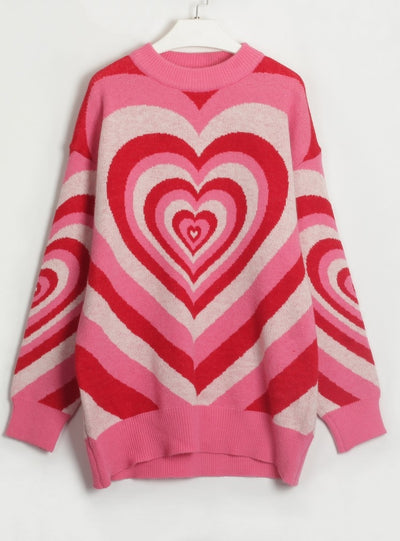 Love Heart Contrast Sweater