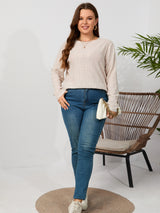 Round Neck Printing and Splicing Plus Size T-shirt