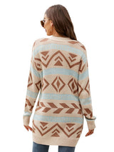 Diamond Loose Cardigan Jacquard Sweater Coat