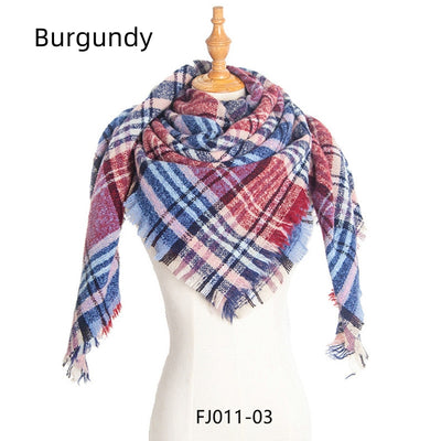 Women Small Plaid Square Scarf