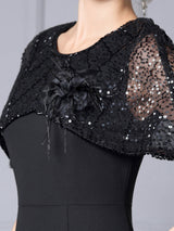 Black Sequins Mother Of The Bride Dress