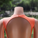 Orange Mermaid Backless Prom Dress